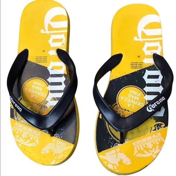 Corona yellow and blue foam flip flops - Picture 2 of 5